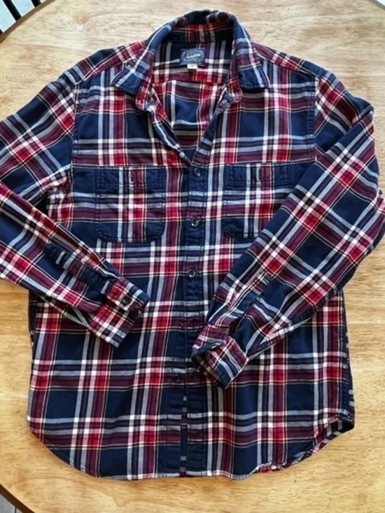J. Crew Other - J. Crew Navy and Red Plaid Flannel Shirt